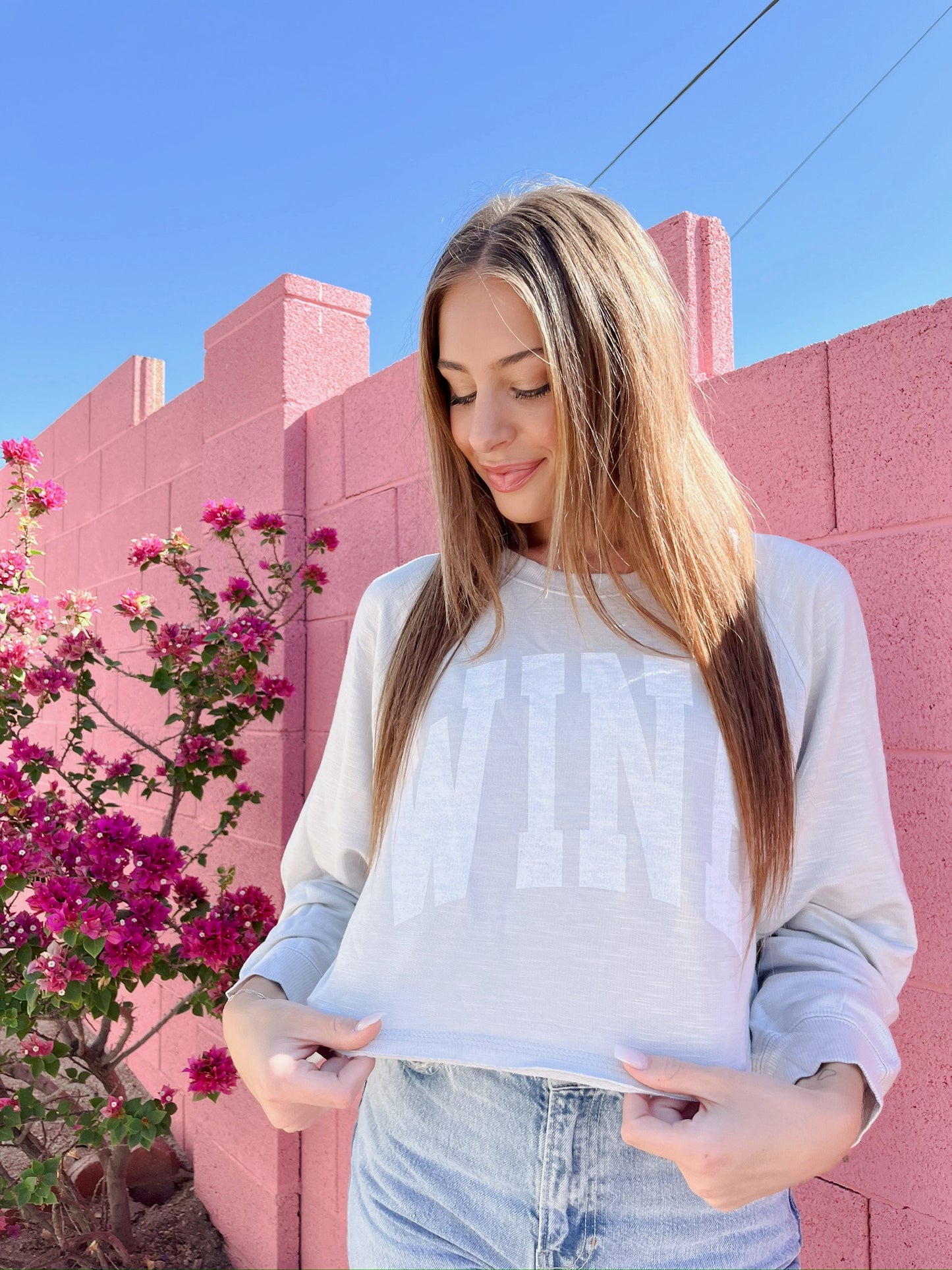 *PREORDER* Thin Crop WINE Sweatshirt (Lilac)