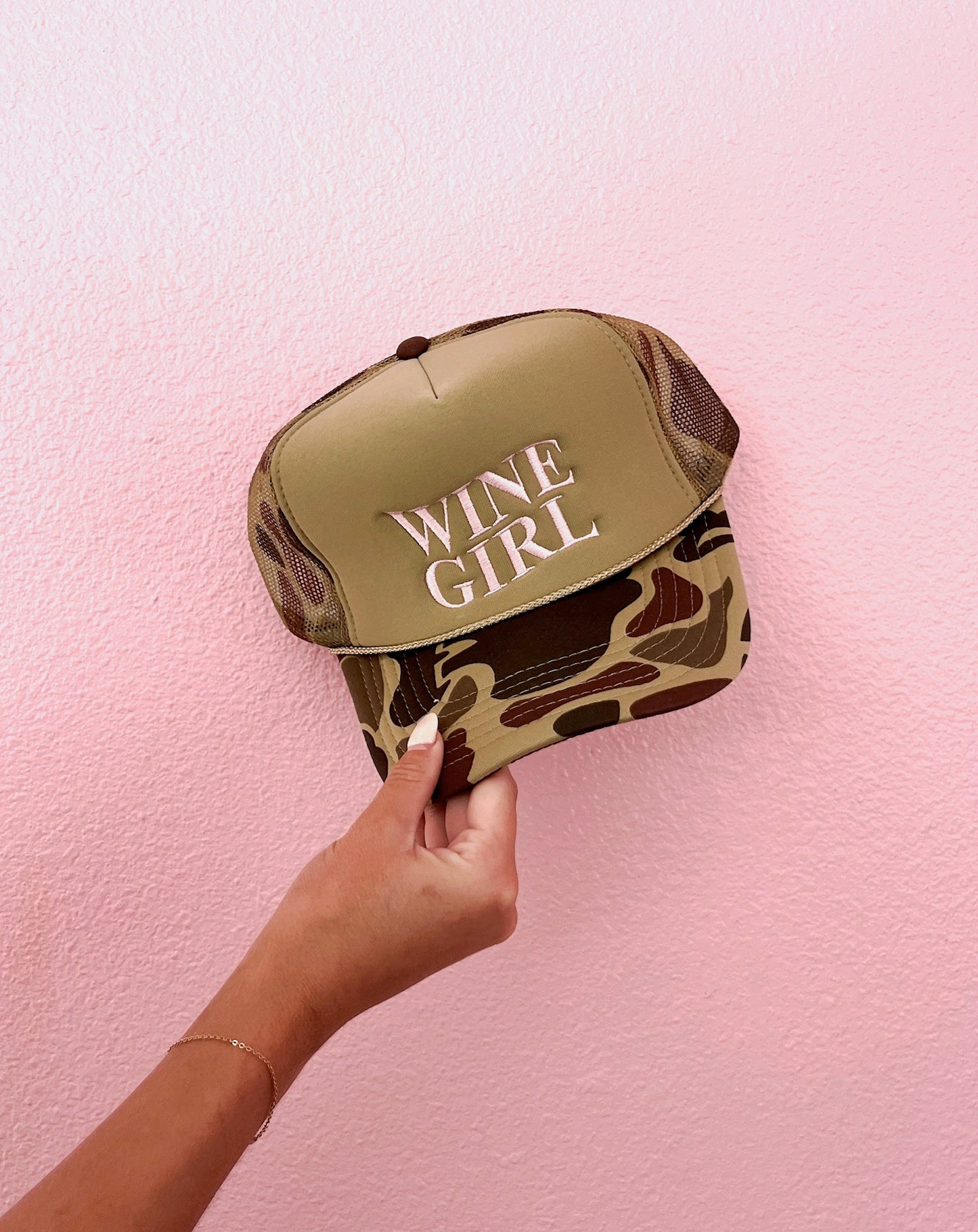 Camo Wine Girl Trucker Hat